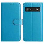 For Google Pixel 6a Lambskin 8-card Slot Leather Phone Case(Light Blue)