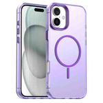 For iPhone 16 Candy Fine Circle Magsafe PC Hybrid TPU Phone Case(Purple)