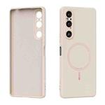 For Sony Xperia 1 V ABEEL Skin-friendly Feel Magsafe Liquid Silicone Phone Case(Yellow)