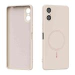 For Sony Xperia 5 VI ABEEL Skin-friendly Feel Magsafe Liquid Silicone Phone Case(Yellow)