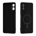 For Sony Xperia 10 VI ABEEL Skin-friendly Feel Magsafe Liquid Silicone Phone Case(Black)