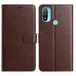 For Motorola Moto E20 / E30 / E40 Lambskin 8-card Slot Leather Phone Case(Brown)