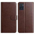 For Motorola Moto E22 Lambskin 8-card Slot Leather Phone Case(Brown)