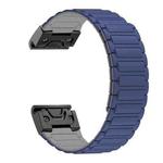 For Garmin 26mm Three Beads Magnetic Silicone Quick Release Watch Band(Blue Grey)