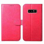 For Samsung Galaxy Note8 Lambskin 8-card Slot Leather Phone Case(Rose Red)