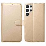For Samsung Galaxy S22 Ultra 5G Lambskin 8-card Slot Leather Phone Case(Gold)