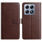 For Xiaomi 14T Pro Lambskin 8-card Slot Leather Phone Case(Brown)