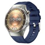For Huawei Watch GT 6 Pro Silver Steel Buckle Solid Color Silicone Watch Band(Midnight Blue)