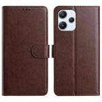 For Redmi 12 Lambskin 8-card Slot Leather Phone Case(Brown)