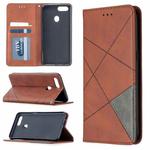 For OPPO A5 Prismatic Invisible Magnetic Horizontal Flip Leather Case with Holder & Card Slots & Photo Frame(Brown)