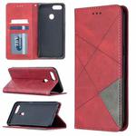 For OPPO A5 Prismatic Invisible Magnetic Horizontal Flip Leather Case with Holder & Card Slots & Photo Frame(Red)