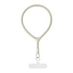 XDCASE Racket Shape 7mm Polyester Rope with Gasket Adjustable Phone Wrist Lanyard(Light Beige)