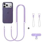 XDCASE 7mm Polyester Rope Double Buckle Adjustable Crossbody Mobile Phone Lanyard(Lilac Purple)