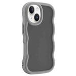For iPhone 15 Big Wave Skin Feel Phone Case(Grey)