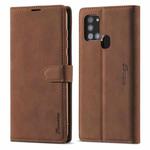 For Samsung Galaxy A21s Forwenw F1 Series Matte Strong Magnetism Horizontal Flip Leather Case with Holder & Card Slots & Wallet & Photo Frame(Brown)