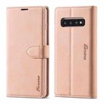 For Samsung Galaxy S10+ Forwenw F1 Series Matte Strong Magnetism Horizontal Flip Leather Case with Holder & Card Slots & Wallet & Photo Frame(Rose Gold)