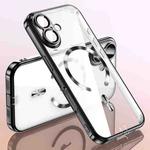 For iPhone 17 Plating Paint TPU MagSafe Phone Case with Dust Plug & Lens Film(Black)