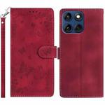 For Motorola Edge 60 Fuction Secret Garden Butterfly Pattern Leather Phone Case(Red)