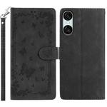 For Sony Xperia 10 VI Secret Garden Butterfly Pattern Leather Phone Case(Black)