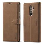 For Xiaomi Redmi 9 Forwenw F1 Series Matte Strong Magnetism Horizontal Flip Leather Case with Holder & Card Slots & Wallet & Photo Frame(Brown)