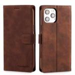 Diaobaolee Pure Fresh Texture Horizontal Flip Leather Case for iPhone 12 Pro Max, with Holder & Card Slots & Wallet & Photo Frame(Brown)