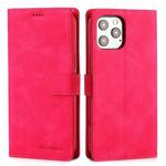 Diaobaolee Pure Fresh Texture Horizontal Flip Leather Case for iPhone 12 mini, with Holder & Card Slots & Wallet & Photo Frame(Red)