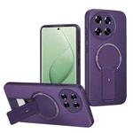 For Tecno Spark 30 Pro 4G Carbon Fiber Texture MagSafe Phone Case with Holder(Purple)