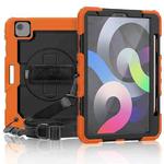 Shockproof Colorful Silicone + PC Protective Case with Holder & Shoulder Strap & Hand Strap & Pen Slot For iPad Air 2022 / 2020 10.9 (Orange)