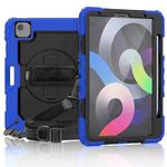Shockproof Colorful Silicone + PC Protective Case with Holder & Shoulder Strap & Hand Strap & Pen Slot For iPad Air 2022 / 2020 10.9 (Blue)