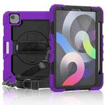 Shockproof Colorful Silicone + PC Protective Case with Holder & Shoulder Strap & Hand Strap & Pen Slot For iPad Air 2022 / 2020 10.9 (Purple)
