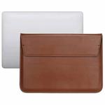 PU Leather Ultra-thin Envelope Bag Laptop Bag for MacBook Air / Pro 13 inch, with Stand Function(Brown)