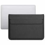 PU Leather Ultra-thin Envelope Bag Laptop Bag for MacBook Air / Pro 15 inch, with Stand Function(Black)