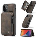 For iPhone 12 mini CaseMe C20 Multifunctional PC + TPU Protective Case with Holder & Card Slot & Wallet (Coffee)