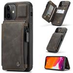 For iPhone 12 / 12 Pro CaseMe C20 Multifunctional PC + TPU Protective Case with Holder & Card Slot & Wallet(Coffee)