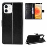 For iPhone 12 mini Crazy Horse Texture Horizontal Flip Leather Case with Holder & Card Slots & Wallet & Lanyard (Black)