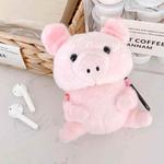 Plush Pink Pig Pattern Earphone Protective Case for AirPods 1 / 2, with Hook