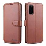 For Samsung Galaxy S20 FE / S20 Fan Edition / S20 Lite / S20 FE 4G / S20 FE 5G / S20 FE 2022 AZNS Calf Texture Horizontal Flip Leather Case with Holder & Card Slots & Wallet & Photo Frame(Brown)