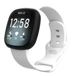 For Fitbit Versa 4 / Versa 3 / Sense 2 / Sense Silicone Watch Band, Size: L(White)