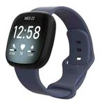 For Fitbit Versa 4 / Versa 3 / Sense 2 / Sense Silicone Watch Band, Size: L(Blue Grey)
