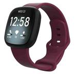 For Fitbit Versa 4 / Versa 3 / Sense 2 / Sense Silicone Watch Band, Size: L(Purple Red)