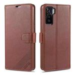 For Vivo iQOO 5 AZNS Sheepskin Texture Horizontal Flip Leather Case with Holder & Card Slots & Wallet(Brown)