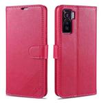 For Vivo iQOO 5 AZNS Sheepskin Texture Horizontal Flip Leather Case with Holder & Card Slots & Wallet(Red)
