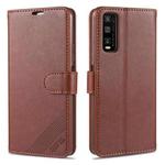 For Vivo Y20 / Y20i AZNS Sheepskin Texture Horizontal Flip Leather Case with Holder & Card Slots & Wallet(Brown)