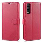 For Vivo Y20 / Y20i AZNS Sheepskin Texture Horizontal Flip Leather Case with Holder & Card Slots & Wallet(Red)