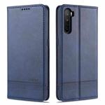 For OPPO A91 AZNS Magnetic Calf Texture Horizontal Flip Leather Case with Card Slots & Holder & Wallet(Dark Blue)