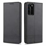 For Huawei P40 AZNS Magnetic Calf Texture Horizontal Flip Leather Case with Card Slots & Holder & Wallet(Black)