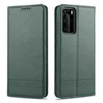 For Huawei P40 Pro AZNS Magnetic Calf Texture Horizontal Flip Leather Case with Card Slots & Holder & Wallet(Dark Green)