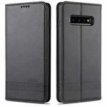 For Samsung Galaxy S10 AZNS Magnetic Calf Texture Horizontal Flip Leather Case with Card Slots & Holder & Wallet(Black)