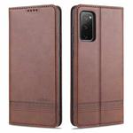 For Samsung Galaxy S20 FE / S20 Fan Edition / S20 Lite / S20 FE4G / S20 FE 5G / S20 FE 2022 AZNS Magnetic Calf Texture Horizontal Flip Leather Case with Card Slots & Holder & Wallet(Dark Brown)