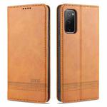 For Samsung Galaxy S20 FE / S20 Fan Edition / S20 Lite / S20 FE4G / S20 FE 5G / S20 FE 2022 AZNS Magnetic Calf Texture Horizontal Flip Leather Case with Card Slots & Holder & Wallet(Light Brown)